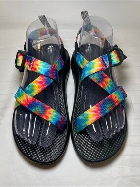 Chaco rainbow tie dye adjustable strap outdoor summer sandals kids size 5